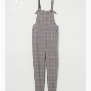 H&M Cotton Plaid Jumpsuit L